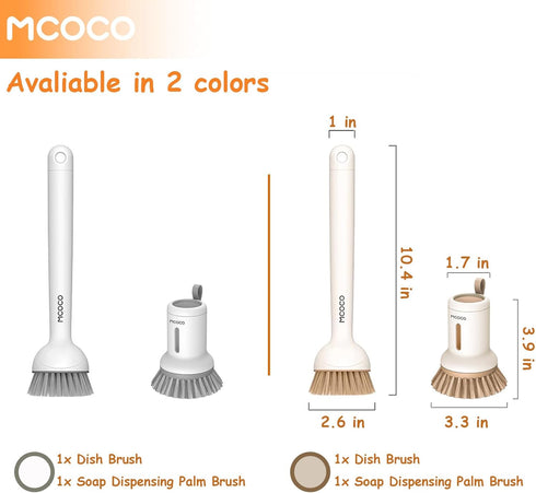 Set Dish Brush with Soap Dispensing Palm Brush Dish Scrub Brush with Soap Dispenser Palm Dish Brush Kitchen Cleaning