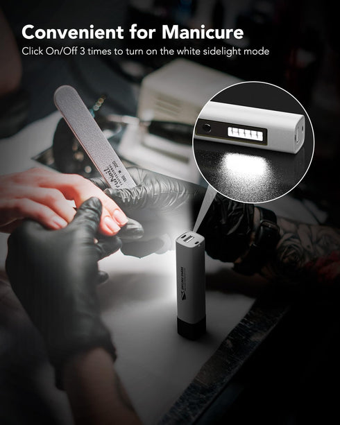Smiling Shark Gel Nail Light, Handheld UV Nail Light, Mini Portable Cordless USB Power Bank for Fast Curing & Manicure
