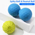 Set, Peanut & Spiky Massage Ball Double Lacrosse Peanut Roller + Firm Spiky Ball for Deep Tissue Myofascial Release