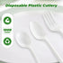 1000PCS Heavy Duty Disposable Plastic Spoons, White Bulk Cutlery Utensils for Home, Restaurant, Party, Picnic, Travel