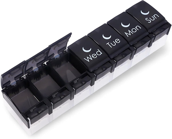sneovvin XL Large Weekly Pill Organizer, 7 Day AM PM Pill Case with