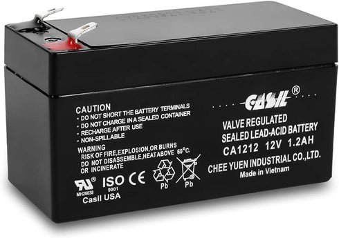 Casil 12V 1.2Ah Rechargeable Sealed Lead Acid Replacement Battery for Mercedes Auxiliary Battery