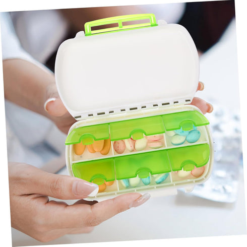ORFOFE Mypillypal Monthly Pill Organizer Dispenser Organizer Weekly Daily Travel Portable Holder Green Hygienic Plastic