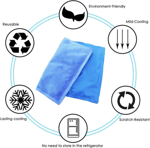 Reusable Ice Pad, Hot Cold Pack for Injuries, Large Back Pain Relief, 13x9.5 inch Blue, Pillow Ice Pad