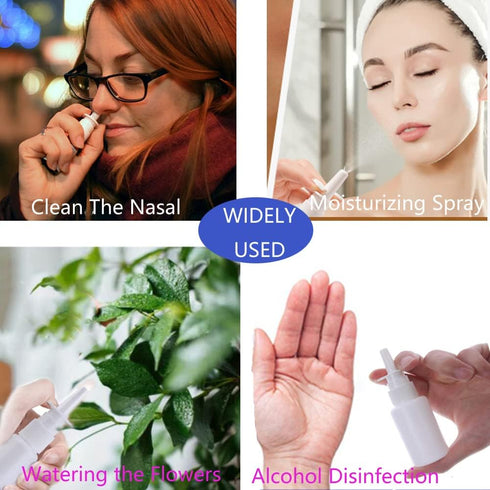 20ML White Empty Plastic Nasal Spray Bottles - Refillable Pump Sprayer for Saline Water Wash Applications, Pack of 5