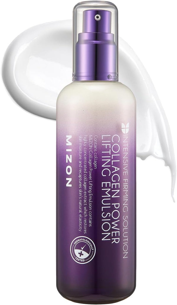 MIZON Collagen Power Lifting Emulsion, High Moisture, Anti-Wrinkle Care, Face Moisturizer, 120ml (4.06 fl oz)
