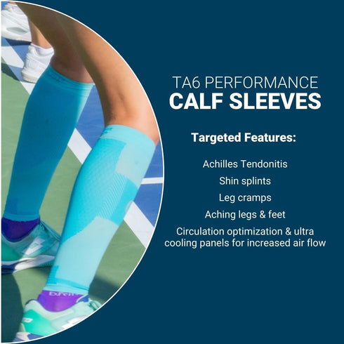 OS1st TA6 Thin Air Compression Calf Sleeves for running, maximizing airflow and relieving shin splints