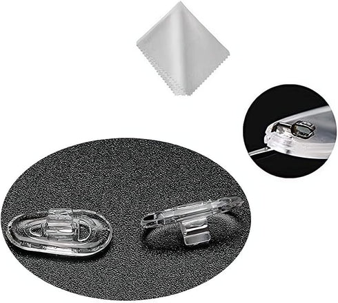 Push-in Glasses Nose Pads, 5 Pairs BEHLINE Soft Silicone Replacement Nose Piece, Clear Slide on Nose Guards (15mm,
