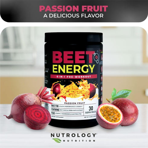 O2 30 Nutrology Beet Energy Pre Workout Beet Juice Powder - Boost Energy, Endurance & Nitric Oxide with Beet Powder