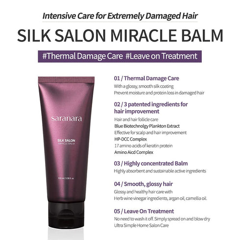 Silk Salon Miracle Balm, Non Wash Dry Essence Hair Pack, Korea Beauty