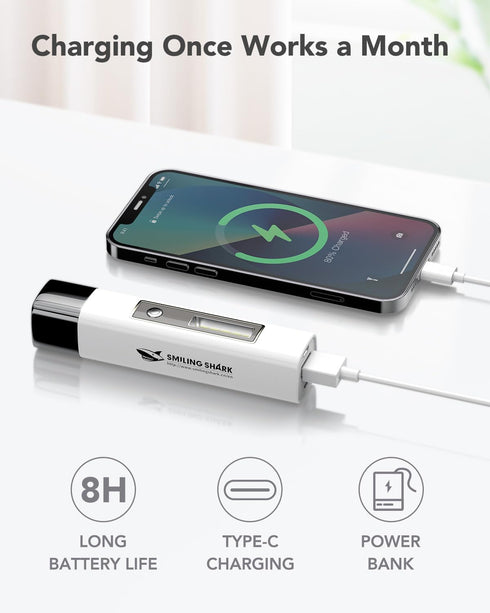 Smiling Shark Gel Nail Light, Handheld UV Nail Light, Mini Portable Cordless USB Power Bank for Fast Curing & Manicure