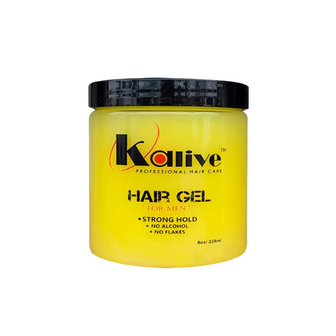 KALIVE Men's Hair Styling Gel, 8 oz, Strong-Hold and Light Shine, No Flaking for All Day Use