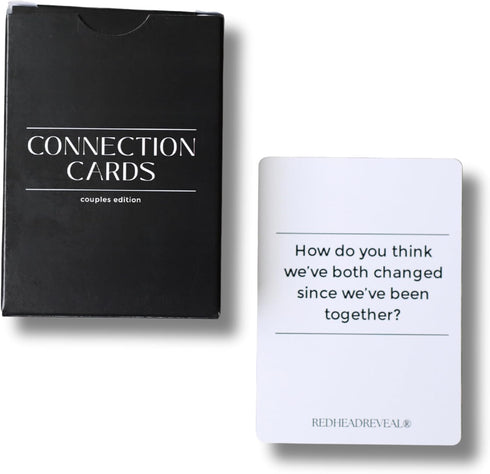REDHEADREVEAL 52 Connection Cards Couples Edition, Conversation Cards for Relationship Building, Date Night Activity