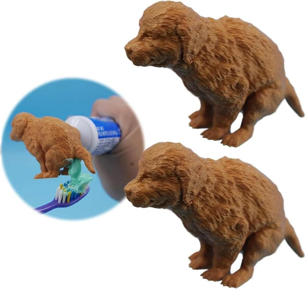 yuecher Creative Golden Retriever Puppy Toothpaste Dispenser, Dog Themed Toothpaste Holder, Fun Novelty