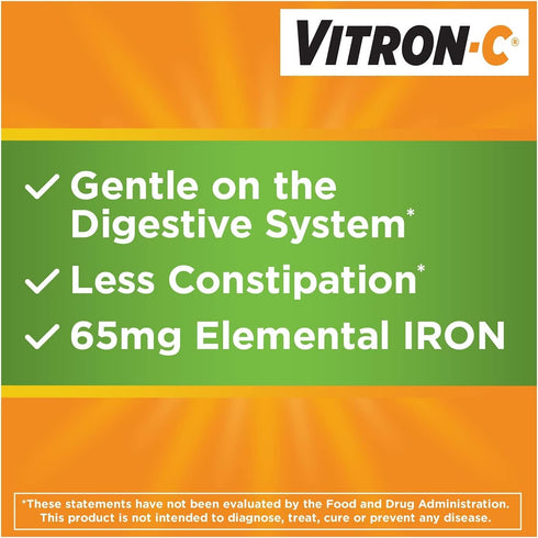 Vitron - C High Potency Iron Supplement Tablets, 60 Tablets