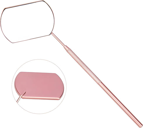 Lash Mirror for Eyelash Extensions - Stainless Steel Makeup Tool for False Lashes & Adhesives - Professional Supplies