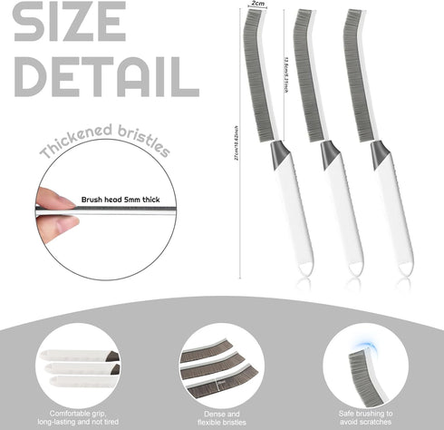 YIGAARUI 15 (3PCS) Crevice Cleaning Brush Bathroom Tile Groove Gap Cleaning Brush Premium Crevice Cleaning Tool