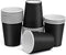 Paper Cups 8 oz, 25 Pack Disposable Coffee Cups for Hot or Cold Beverages, Party & Event Use - Black