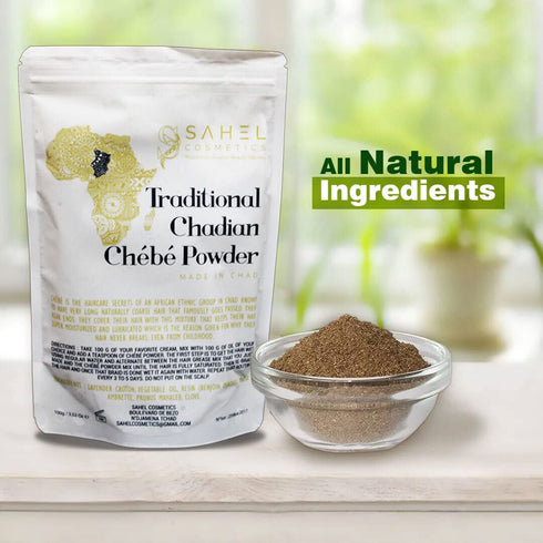 Roselle Naturals Chebe Powder, Imported from Chad, Africa 100g for Hair Growth, Deep Moisturizing Hair Mask