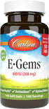 Carlson E-Gems 400 IU, Natural-Source Vitamin E, 140 Soft Gels