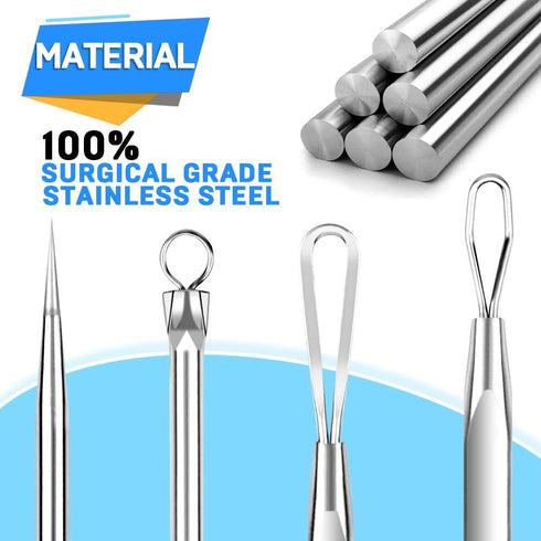 Teenitor Pimple Extractor Tool, Surgical Grade Blackhead Comedone Removal 2-in-1 Popper Tool for Face Nose