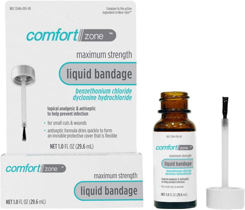 "Liquid Bandage for Skin - Topical Analgesic and Antiseptic, Protective Barrier for Small Cuts and Wounds, 1 Ounce"