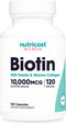 Nutricost Biotin for Women, 10,000mcg, 120 Capsules with Folate & Collagen, Gluten Free