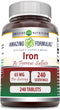 Amazing Formulas Iron as Ferrous Sulfate Supplement, 65 Mg, 240 Tablets, Non-GMO