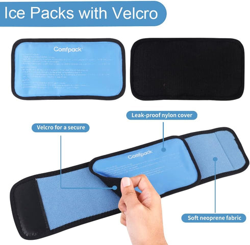 Cold Therapy Wrap with 2 Packs for Pain Relief, Reusable Gel Ice Packs for Sprains and Muscle Pain