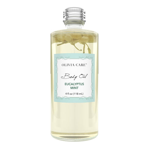 Olivia Care Eucalyptus Mint Body Oil - Vegan & Natural, Hydrating & Moisturizing with VITAMIN E, K & Omega Fatty Acids