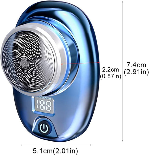 Mini Electric Razor,with LED Display Showing Power Level New Upgrade Electric Shaver Pocket Portable Electric Shaver Easy One-Button Use Suitable for Home Car Travel and Presents(gradient blue)