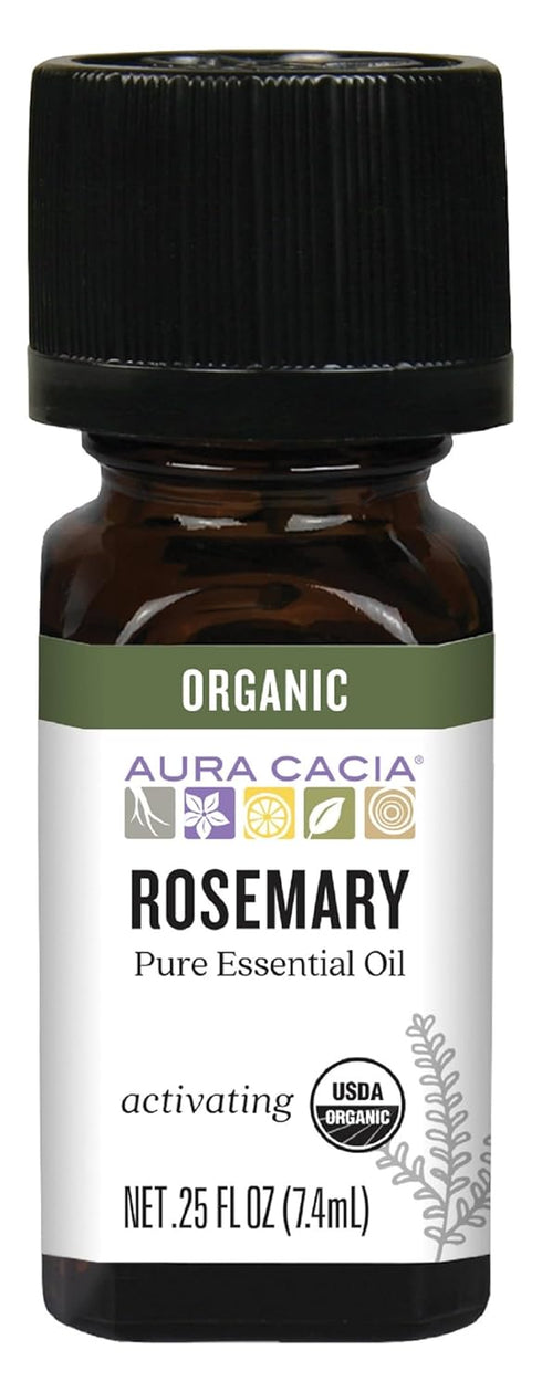 Aura Cacia Aromatherapy 100% Organic Essential Oil, Rosemary - 0.25 Oz
