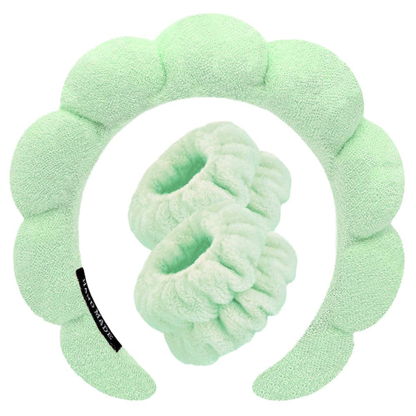 Spa Headbands for Washing Face, Wristband Set, Sponge Makeup Skincare Headband, Soft Terry Towel Cloth for Women