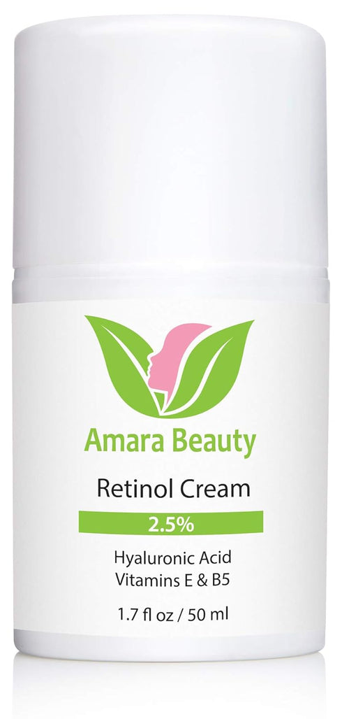 Retinol Cream for Face 2.5% with Hyaluronic Acid & Vitamins E & B5, 1.7 fl. oz.