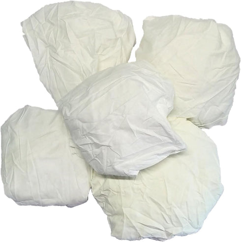 Recycled White Sheeting Rags - Bulk Woven Cotton Cleaning Rag in a Box, Lint Free All Purpose Wiping Cloth (5 lbs. Box)