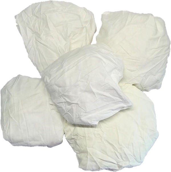 Recycled White Sheeting Rags - Bulk Woven Cotton Cleaning Rag in a Box, Lint Free All Purpose Wiping Cloth (5 lbs. Box)