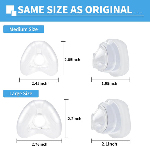 N20, 2 Packs, Replacement Cushion for ResMed AirFit Nasal Mask Cushion Replacement, Reliable Seal Perfect Fit, Large