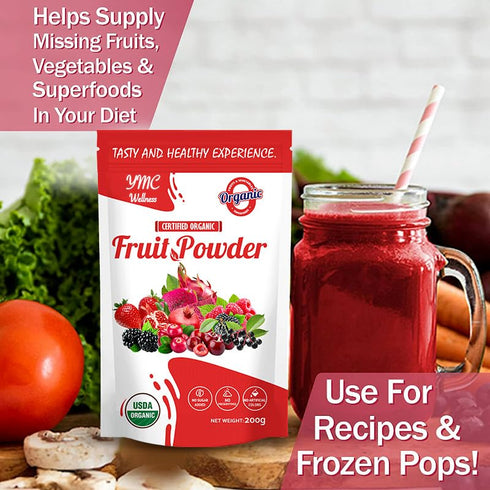 Organic Superfood Fruit Powder Smoothie & Juice Mix - Nutrient-Rich Antioxidants for Digestive Health, Weight