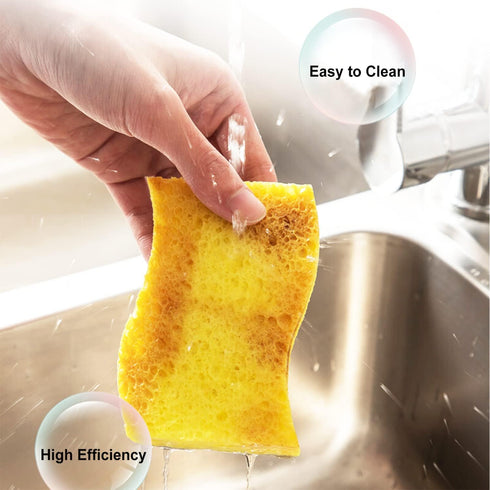 METUUTER 12-Count Kitchen Sponges- Compressed Cellulose Cleaning Sponges Non-Scratch Natural Sponge for Kitchen Bathroom Cars, Funny Cut-Outs DIY for Kids