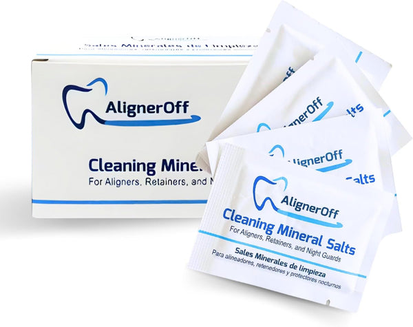 Retainer Cleaning Crystal for Clear Aligners and Retainers - Compatible with Aligners, Nightguards, 50 Packets