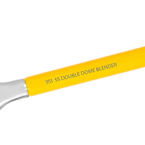 Bdellium Tools Studio Series 951 Small Slanted Double Dome Blender Makeup Brush - Professional, Yellow, 1pc