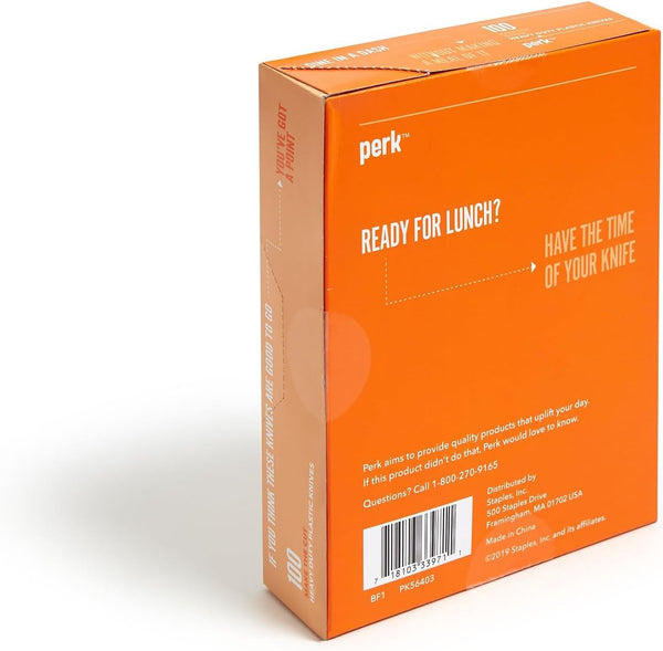 Perk Polystyrene Knife, Heavy-Weight, White, 100/Pack (PK56403)