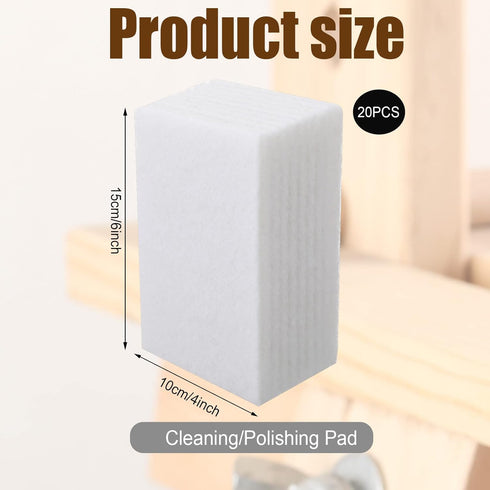 20 Pieces Non Scratch White Scrubbing Pad, Non Woven Scouring Sponge, Multi Surface Cleaning Pads (4 x 6 Pulgadas)