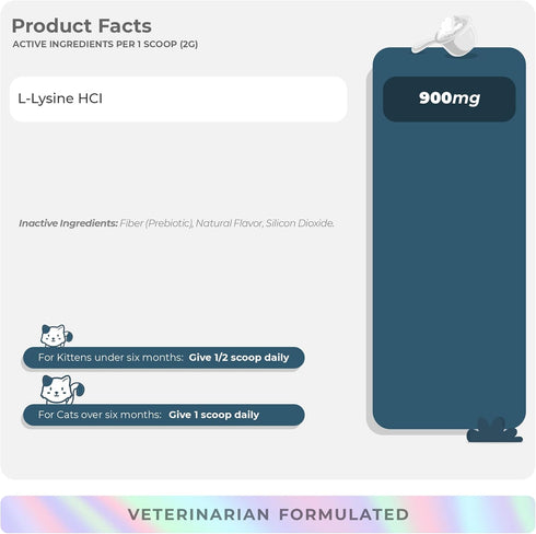 L-Lysine Powder for Cats 900mg – Immune & Respiratory Support