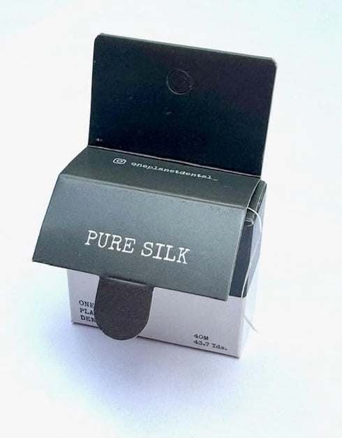 Biodegradable Silk Dental Floss - Zero Waste, No PFAS, Teflon Free, Peppermint Oil, 43 Yards, Plastic Free