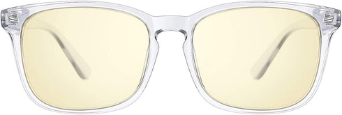 TIJN Gaming Glasses - Blue Light Blocking Glasses for Women Men, Anti Eyestrain Anti UV Glare (Transparent)