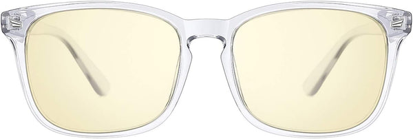 TIJN Gaming Glasses - Blue Light Blocking Glasses for Women Men, Anti Eyestrain Anti UV Glare (Transparent)