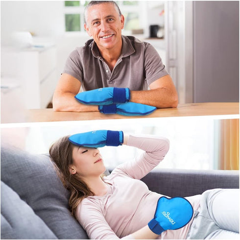 NEWGO Hand Ice Pack Gloves for Pain Relief, 2 Pack Cold Gloves for Chemotherapy and Arthritis
