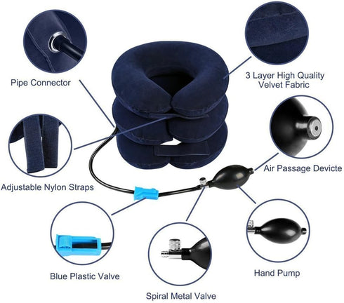 Cervical Neck Traction Device, Inflatable Neck Stretcher for Chronic Neck & Shoulder Pain Relief, Neck Brace