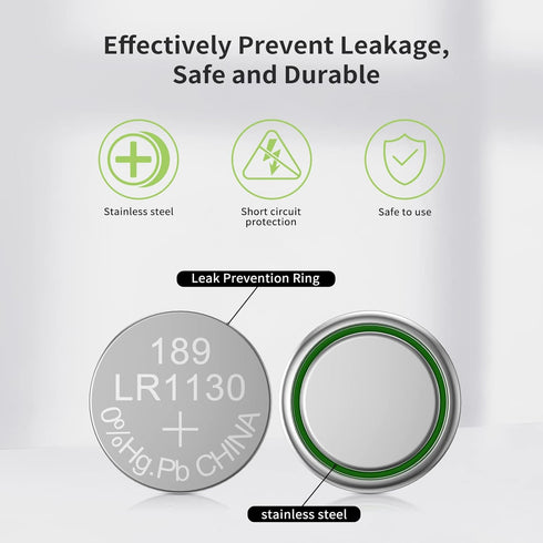 POWEROWL High Capacity LR1130 AG10 Batteries, 30 Pack, Premium Alkaline 1.5V